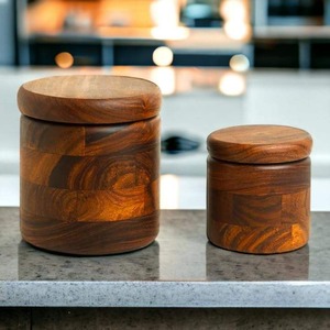 Pot en bois de luxe de fabrication indienne pour l'organisation de la cuisine moderne, disponible au prix d'usine - Product Image 5