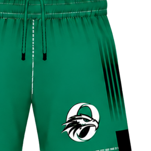 <b>Green</b> Black Rugby <b>Shorts</b> Elastic Waist Breathable Lightweight Team Training Performance Athletic Sports Uniform <b>Shorts</b> - Product Image 4
