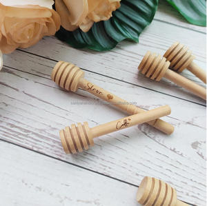 Bâtonnet à miel en bois massif en gros, mini agitateur à miel pour café, thé au lait, confiture, accessoire de vaisselle, SANIYA HANDICRAFT SH-647 - Product Image 1