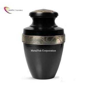 MetalTek Corporation Gracian Black Cremation <b>Urns</b> For Ashes Memorial Jars Funeral Ceremony Decorative Burial Adult Metal <b>Urns</b> - Product Image 6