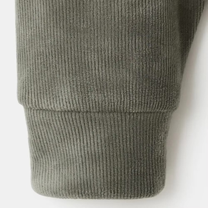 Sweat-shirt à capuche en velours côtelé vert sauge premium pour homme, coupe ample, tissu doux côtelé, streetwear décontracté de luxe, hiver - Product Image 5