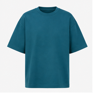 Custom Deep Cyan Performance Cotton <b>Mens</b> Oversized Short Sleeve Crew Neck T-Shirt MTS-OVR-0049 - Product Image 1