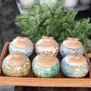 Sustainable Handmade Egg Shell Inlay Box Supplier <b>Bamboo</b> <b>Fiber</b> Decorative Home Storage Organizer OEM Vietnam - Product Image 6