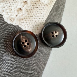 Botones Redondos de Cuerno de Búfalo Natural con 4 Agujeros, Estilo Plano, Técnica de Pulido, Botones Negros en Blanco para Prendas - Product Image 6