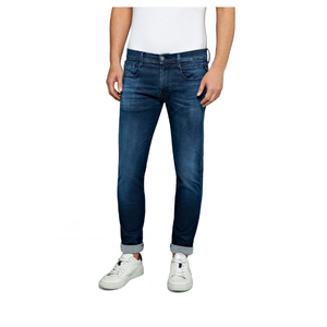Fabricants de vêtements – Pantalon en jean pour homme, coupe droite, taille haute, bleu foncé, effet usé, grande taille, décontracté - Product Image 4