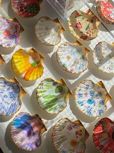 ถาดเปลือกหอยประดับตกแต่งทำมือ จานใส่เครื่องประดับเปลือกหอยสแกลลอป งานฝีมือเปลือกหอยธรรมชาติ ของตกแต่งบ้าน - Product Image 5