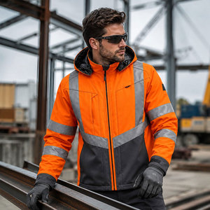 Winter Men's Hi Vis <b>High</b> <b>Visibility</b> <b>Jackets</b> Wholesale <b>Softshell</b> Safety Work Wear <b>Jackets</b> Reflective Protection Security <b>Jackets</b> - Product Image 6