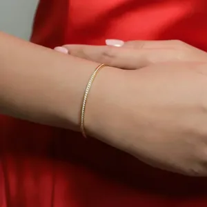 Pulseras de Diamantes Cultivados en Laboratorio con Corte Brillante Redondo, Certificación IGI, Color E, CVD, Oro, para Mujer, Venta al Por Mayor - Product Image 2