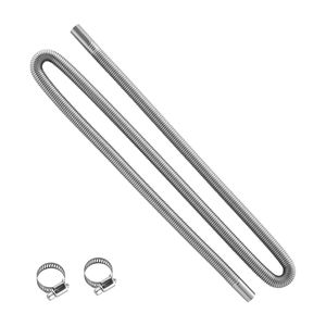 Tubo Flessibile di Scarico in Acciaio Inox al Titanio da 77,95 Pollici con 2 Morsetti per Tubi, per Riscaldatori Diesel - Product Image 1