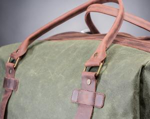 Bolsa de Viaje de Lona y Cuero Vintage, Resistente al Agua, Bolsa de Mano para Fin de Semana, LCTB-0013 - Product Image 6