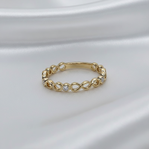 Anillo de Eternidad con Nudo Infinito Único, Moissanita VVS, Plata de Ley 925, Anillo de Compromiso, Aniversario, Regalo para Fiesta - Product Image 1