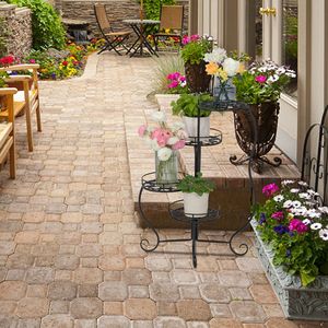 ช่างฝีมือสีดำเคลือบเงา28.3นิ้วสูง4รอบกระถางยืนสำหรับผนังและชั้นวางจัดแสดงสำหรับพืช - Product Image 4