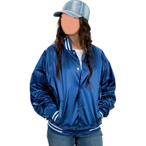 แจ็คเก็ตวาร์ซิตี้ ผ้าซาติน โพลีเอสเตอร์ สไตล์เรโทร ซิป ลำลอง บอมเบอร์ น้ำหนักเบา มีสไตล์ สตรีทแวร์ ใส่สบาย ใช้ได้ทุกวัน คลาสสิก สปอร์ต - Product Image 5