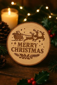 Snowman Design Merry Christmas Wooden <b>Coaster</b> Suitable For Drinks <b>Table</b> Protection Festive Decor And Holiday Gift From India - Product Image 6