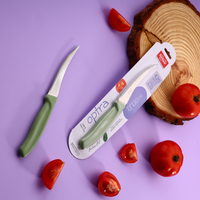 Couteau à tomates à lame droite en acier inoxydable avec manche en plastique, ambidextre, pour une découpe précise des fruits mous, des légumes et des agrumes