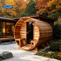 Sauna Exterior de Barril de Cedro Rojo de Una Pieza, Diseño de Ingeniería de Precisión, Certificación ETL, Sistema WiFi Inteligente, Kit de Spa de Lujo para el Hogar
