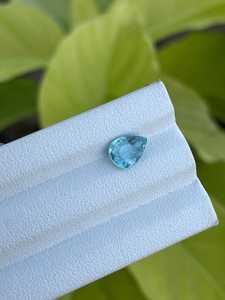 Tourmaline Paraïba naturelle bleu vert, taille poire, pierre précieuse non montée, authentique du Mozambique, gemme néon rare pour bijoux - Product Image 3