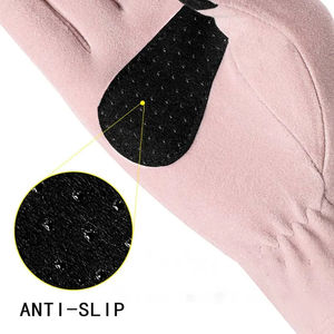 Guantes de Ciclismo para Exteriores, Antideslizantes, Cálidos, Impermeables, con Forro Polar, Pantalla Táctil, Transpirables, Unisex, Medios Dedos, Cierre con Cordón, Cuero - Product Image 4