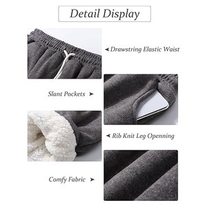 Pantalones Deportivos de Forro Polar Cálidos para Invierno, Pantalones Deportivos con Forro de Sherpa, Pantalones Casuales Cómodos para Hacer Ejercicio en Interiores y Exteriores - Product Image 6