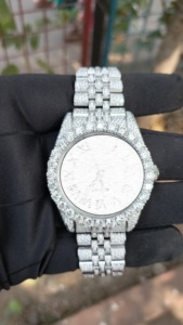 นาฬิกา RUDRA JEWELS หรูหรา สายสแตนเลส สตีล ระบบอัตโนมัติ ดีไซน์สปอร์ต สง่างาม ประดับด้วยโมอิสซาไนต์ - Product Image 2