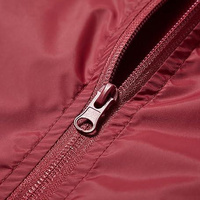 Chaqueta Cortavientos con Capucha para Hombre, Diseño Color Block Rojo y Azul, Cierre Frontal con Cremallera, Ropa Casual para Exteriores, Chaqueta Ligera de Poliéster para Otoño