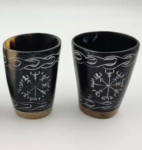 Natural Horn Glass Premium Handcrafted Eco Friendly Drinking Glass Durable Unique Gift <b>Kitchen</b> <b>Decor</b> Set <b>Item</b> - Product Image 2