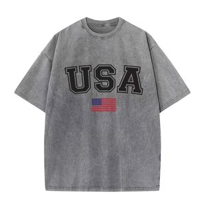เสื้อยืดโอเวอร์ไซส์ทรงหลวมสไตล์สตรีทแวร์สำหรับผู้ชาย RTS Trendy ผ้าคอตตอนหนา แบรนด์สั่งทำได้ ขายส่ง เสื้อฟอกสี ล้างสีแบบแอซิด สำหรับฤดูร้อน - Product Image 1