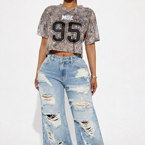 قمصان كرة القدم الأمريكية النسائية القصيرة ذات الأكمام القصيرة المصنوعة من الشبك، ملابس الشارع، قمصان مطبوعة بالأرقام، قمصان قابلة للتنفس، علامة تجارية خاصة، بيع بالجملة - Product Image 3