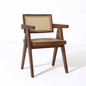 Chaise de salle à manger Vandana Zentrix Hexa en bois et rotin avec un design ergonomique moderne et un confort premium - Product Image 3