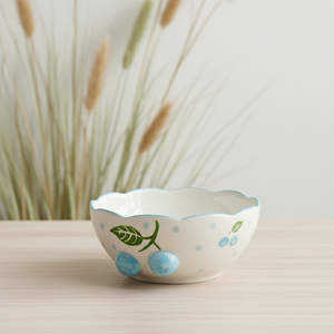 Bol à salade de qualité supérieure 3460988C-15 en porcelaine fine, motif bleu myrtille estampé et nouveau design - Product Image 5