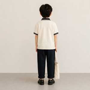 Fashion Korean Style Wide Leg Pants for Boys Khaki Woven Fabric Anti-Pilling Comfortable Children's Trousers - Product Image 3
