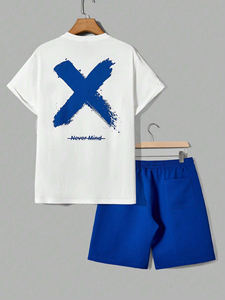 เสื้อยืดและกางเกงขาสั้นชุดเซ็ตคุณภาพรับประกันสำหรับผู้ชายไซส์ใหญ่ ชุดเสื้อผ้าฤดูร้อนสำหรับผู้ชาย ชุดวอร์มและชุดแทรคสูท ราคาขายส่ง - Product Image 2