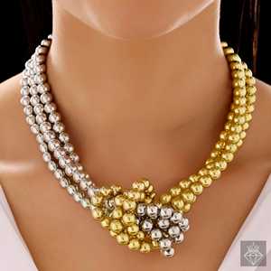 สร้อยคอประดับลูกปัดสีเงินและทองป้องกันการเสื่อมเสียของ Prao - Product Image 4