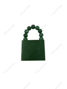 Bolso de mano indio hecho a mano de resina con asa de cuentas, bolso de lujo para fiestas y bodas para mujer - Product Image 5