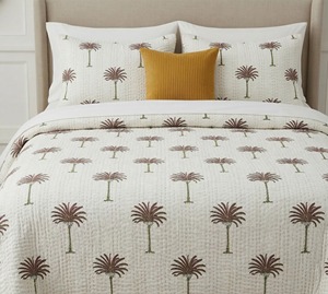 Colcha con Estampado de Palmeras Hecha a Mano, 100% Algodón, Reversible, Cosida con el Estilo Kantha, de Uso Tradicional para Todas las Estaciones, Decoración del Hogar - Product Image 2