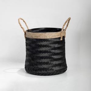 ตะกร้าไม้ไผ่สานมือพร้อมด้ามจับกล่องงานซักรีดงานครัวทำมือตะกร้าใส่ของ - Product Image 3