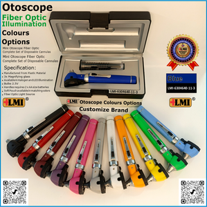 Ensemble d'instruments d'otoscopie à fibre optique haute performance bleu, certifié CE, garantie de 3 ans pour clinique - Product Image 2
