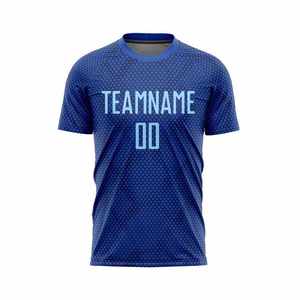 Conjunto de Camiseta de Fútbol Sublimada Personalizable para Hombre, Azul, Manga Corta, 100% Poliéster, Absorbe la Humedad, Ajuste Atlético, Talla Adulto - Product Image 4