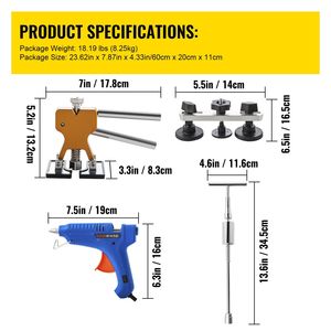 Kit di 89 Pezzi per Rimozione Ammaccature Senza Vernice, Sollevatore Dorato e Linguette Adesive, Attrezzatura per Riparazione Carrozzeria Auto - Product Image 5