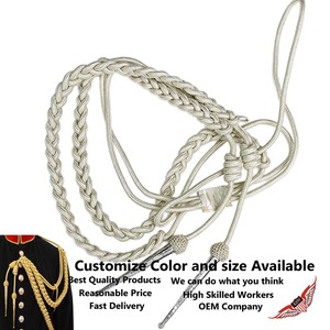 Shoulder Aiguillette Silk Aiguillette Tassel Mylar <b>Braided</b> <b>Cord</b> with Mesh Brass Tip Uniform Dress - Product Image 3