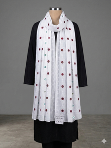 Hijab châle en voile de coton Aqua Gold de qualité supérieure pour femmes, style Dubaï, broderie florale, strass, léger et respirant - Product Image 2