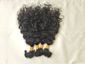 Hair top seller indian chennai indian hair supplier Raw Unprocessed Human Hairs Bulk <b>Braiding</b> Bundles Natural Texture Curly - Product Image 6