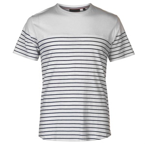 <b>Men's</b> <b>Striped</b> Cotton Jersey <b>T</b>-<b>Shirt</b> Short Sleeve O-Neck Regular Fit Casual Style Breathable Knitted Fabric - Product Image 1