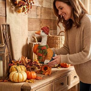 Novedad: Estatuilla Decorativa de Resina Hecha a Mano de Ganso Calabaza para Halloween 2026, Duradera, Adorno de Mesa para Fiestas y Decoración Festiva de Temporada - Product Image 6
