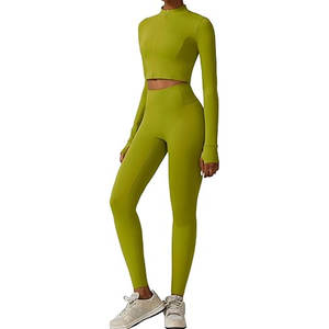 Conjuntos Deportivos Completos para Mujer, Sujetadores Deportivos con Tirantes, Leggings de Cintura Alta, Top Corto y Chaqueta, Ropa Deportiva Perfecta para Fitness - Product Image 1