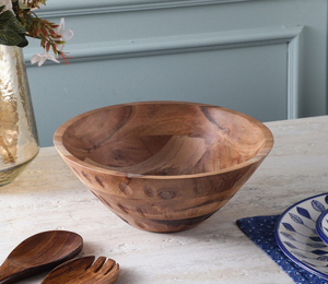 Tazón de Madera Natural Hecho a Mano, Ecológico, con Acabado Liso para Servir Alimentos, Ensaladas, Sopas, Arroz, Uso en Cocina y Restaurantes - Product Image 4