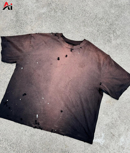 Camiseta al por mayor con lavado ácido para hombre, estilo urbano, hip hop, 100% algodón, logotipo personalizado, fabricante de ropa al por mayor - Product Image 3