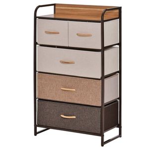 Cassettiera Chester Contemporanea Moderna in Metallo/Rattan/Acciaio con Cassetti in MDF Stile Nordico per Soggiorno e Seminterrato - Product Image 2