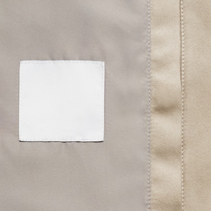 <b>Men's</b> Beige <b>Suede</b> Bomber <b>Jacket</b> Stand Collar Zipper Closure Casual Regular Fit Autumn Wear - Product Image 5