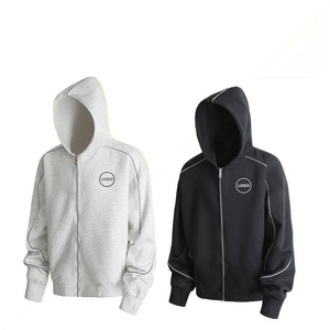 Sudadera con Capucha Techwear Cyberpunk con Logotipo Personalizado, Ribete Reflectante, Sudadera con Cierre y Rayas para Hombre, Estilo Urbano - Product Image 3